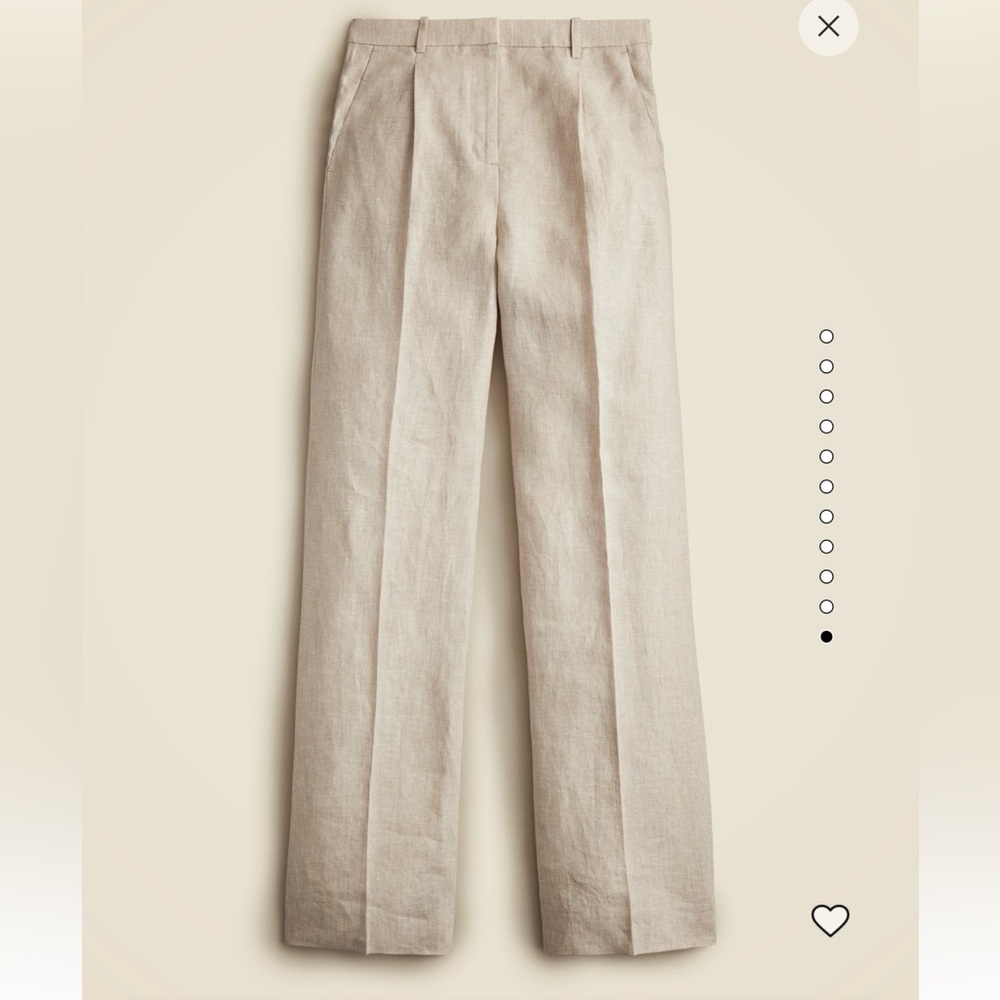 J. Crew Wide-leg Essential Linen Pant | Sz: Small | Color: Flax | NWT